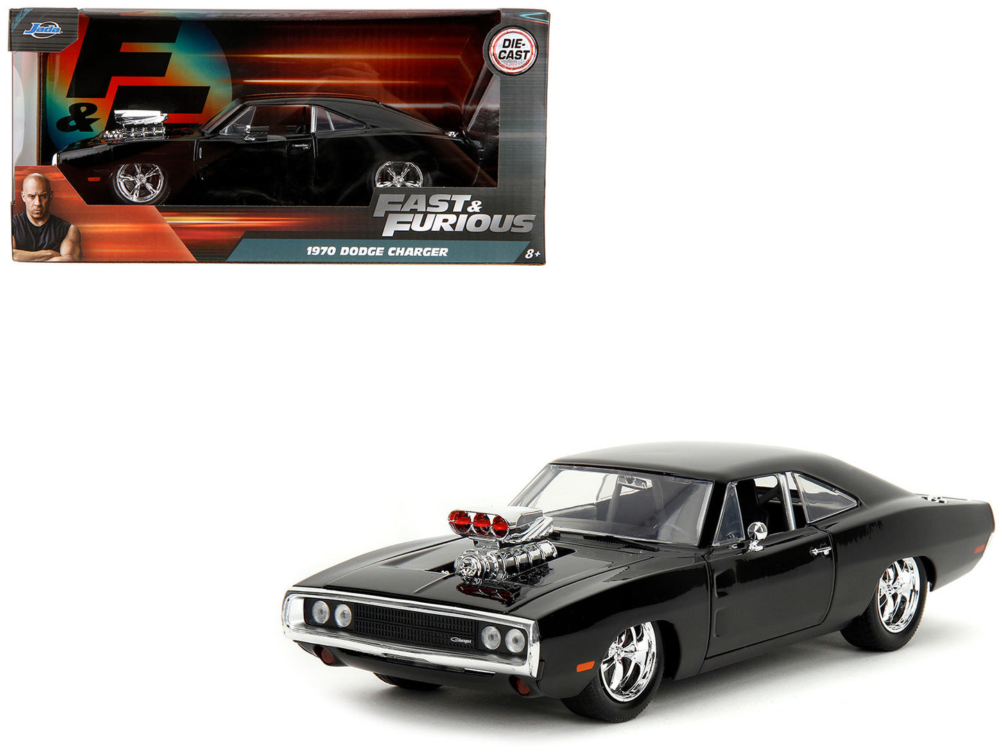 1970 Dodge Charger Black with Race Interior "Fast & Furious"