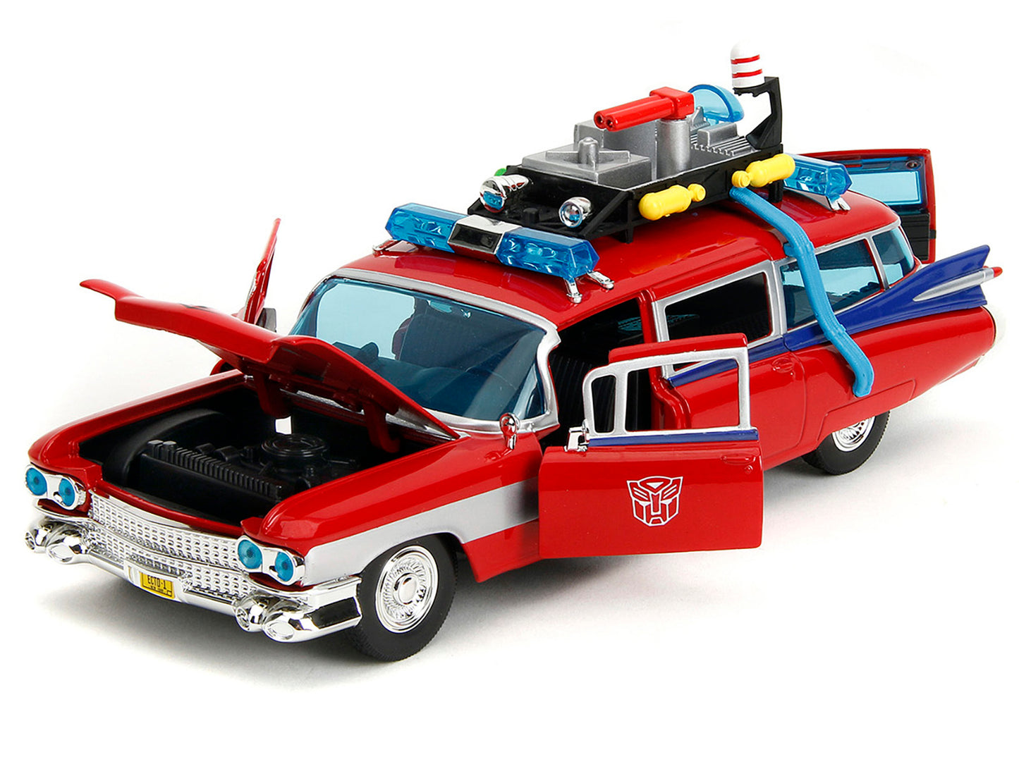 1959 Cadillac Ambulance Ecto-1 Red "Transformers" TV Series - - Premium Ambulance Models from Jada - Just $59.99! Shop now at Rapidvehicles