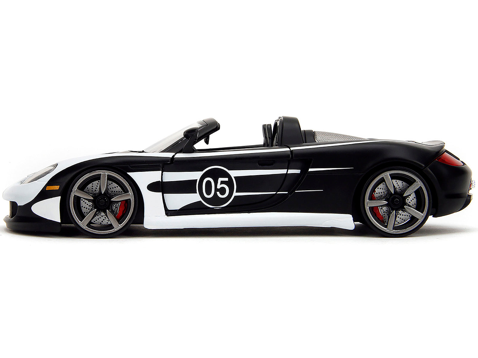 Porsche Carrera GT Convertible #05 Black with White Graphics "Hyper-Spec" Series 1/24 Diecast Model Car by Jada - Premium Porsche Models from Jada - Just $56.38! Shop now at Rapidvehicles