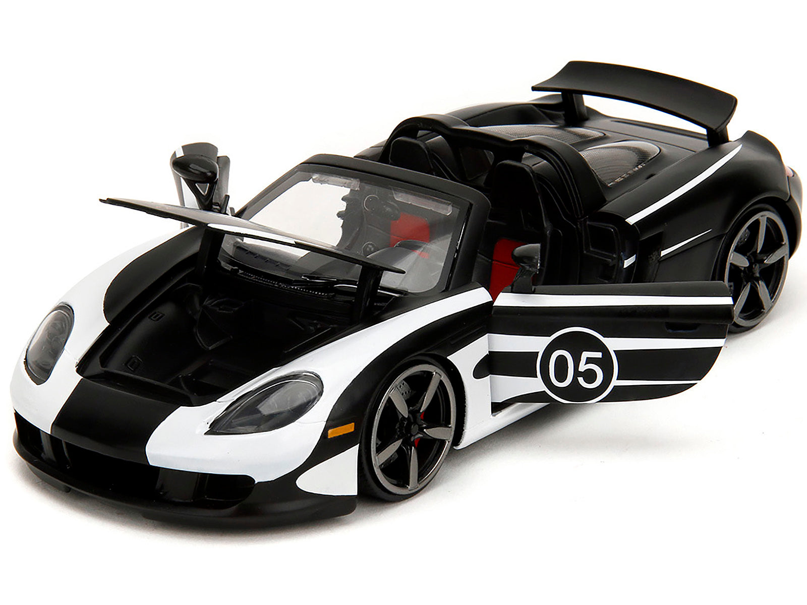 Porsche Carrera GT Convertible #05 Black with White Graphics "Hyper-Spec" Series 1/24 Diecast Model Car by Jada - Premium Porsche Models from Jada - Just $56.38! Shop now at Rapidvehicles