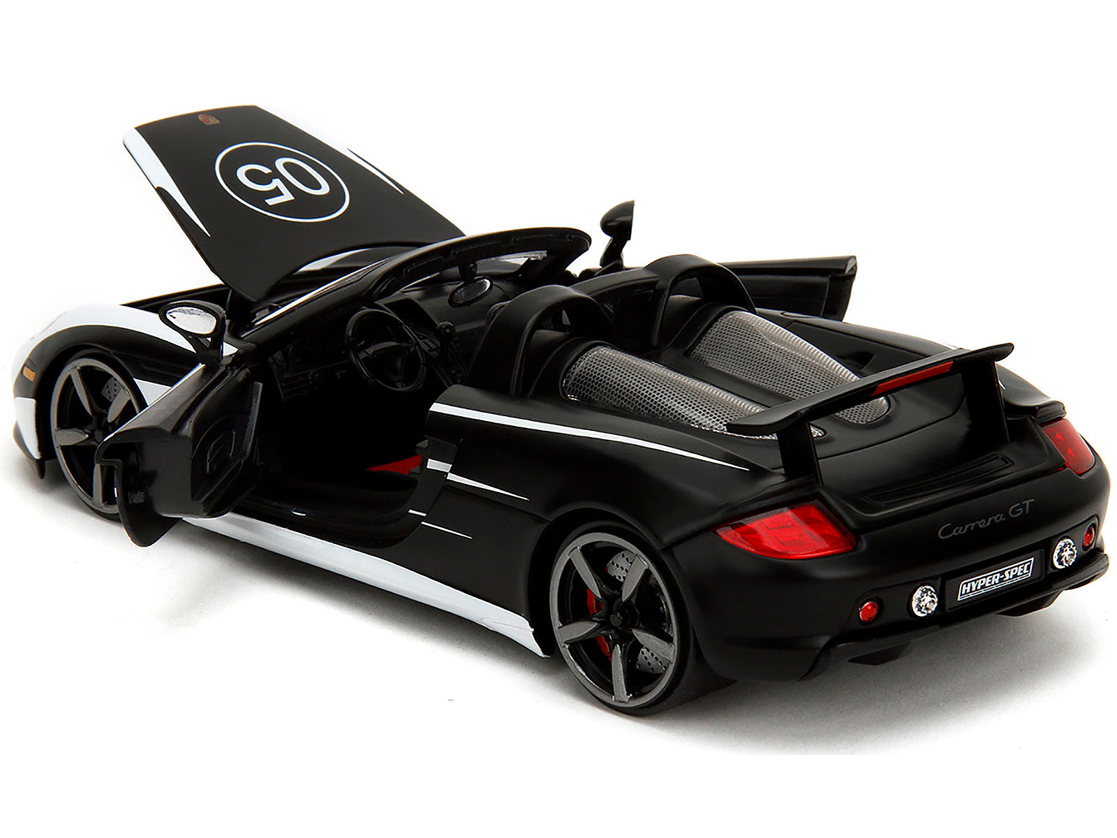 Porsche Carrera GT Convertible #05 Black with White Graphics "Hyper-Spec" Series 1/24 Diecast Model Car by Jada - Premium Porsche Models from Jada - Just $56.38! Shop now at Rapidvehicles