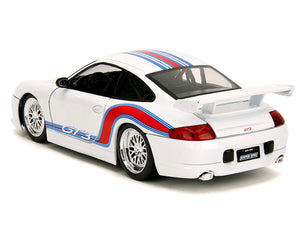 Porsche 911 GT3 (996) White with Red and Blue Stripes "Hyper-Spec" Series 1/24 Diecast Model Car by Jada - Premium Porsche Models from Jada - Just $56.38! Shop now at Rapidvehicles