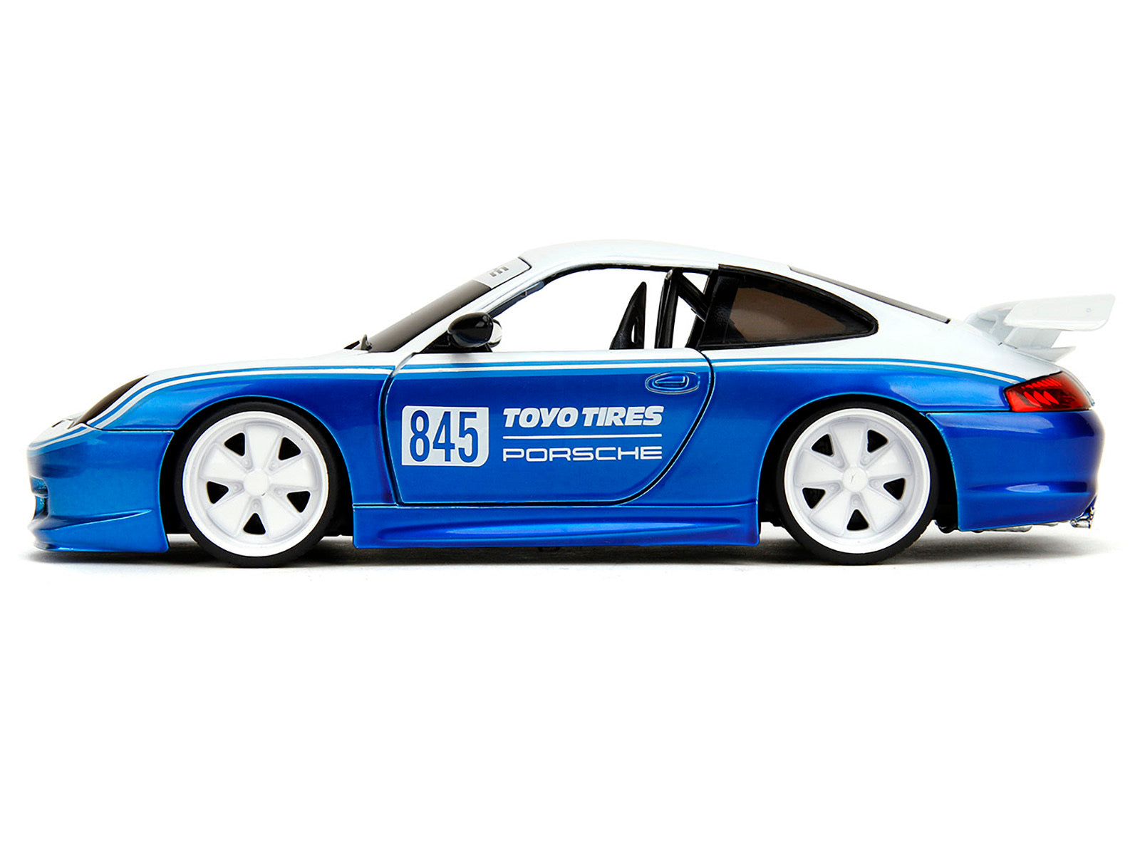 Porsche 911 GT3 RS (996) #845 White and Blue Metallic "Toyo Tires" "Hyper-Spec" Series 1/24 Diecast Model Car by Jada - Premium Porsche Models from Jada - Just $56.38! Shop now at Rapidvehicles