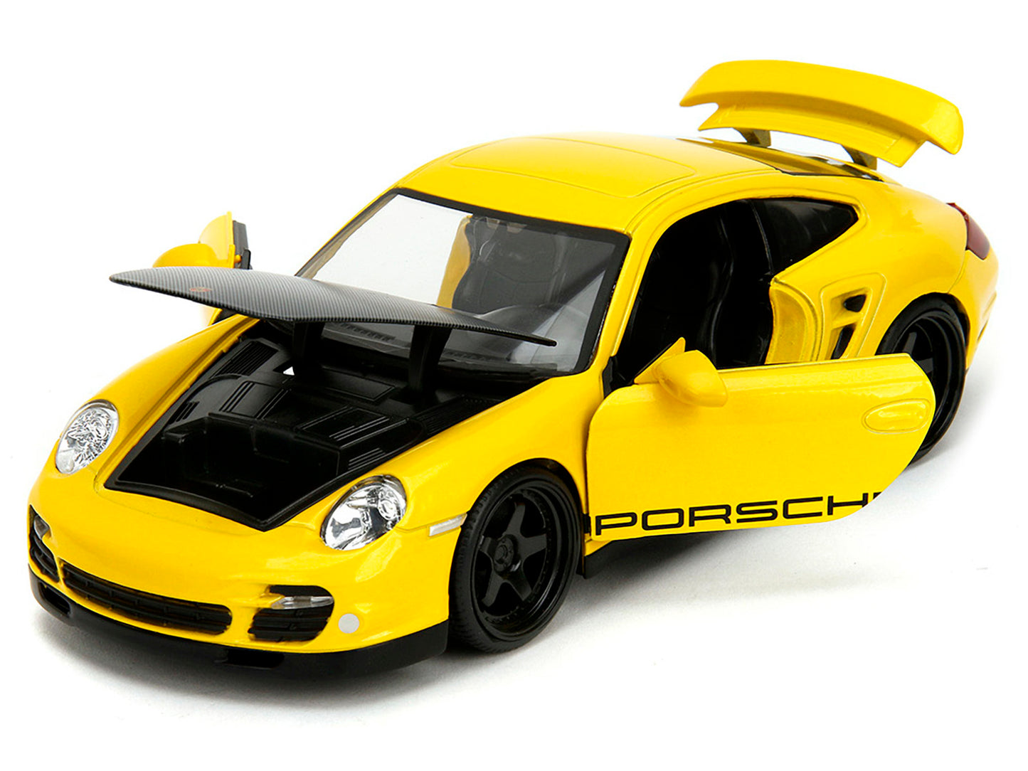 Porsche 911 Turbo (997) Yellow with Carbon Hood "Hyper-Spec" - Premium Porsche Models from Jada - Just $62.09! Shop now at Rapidvehicles