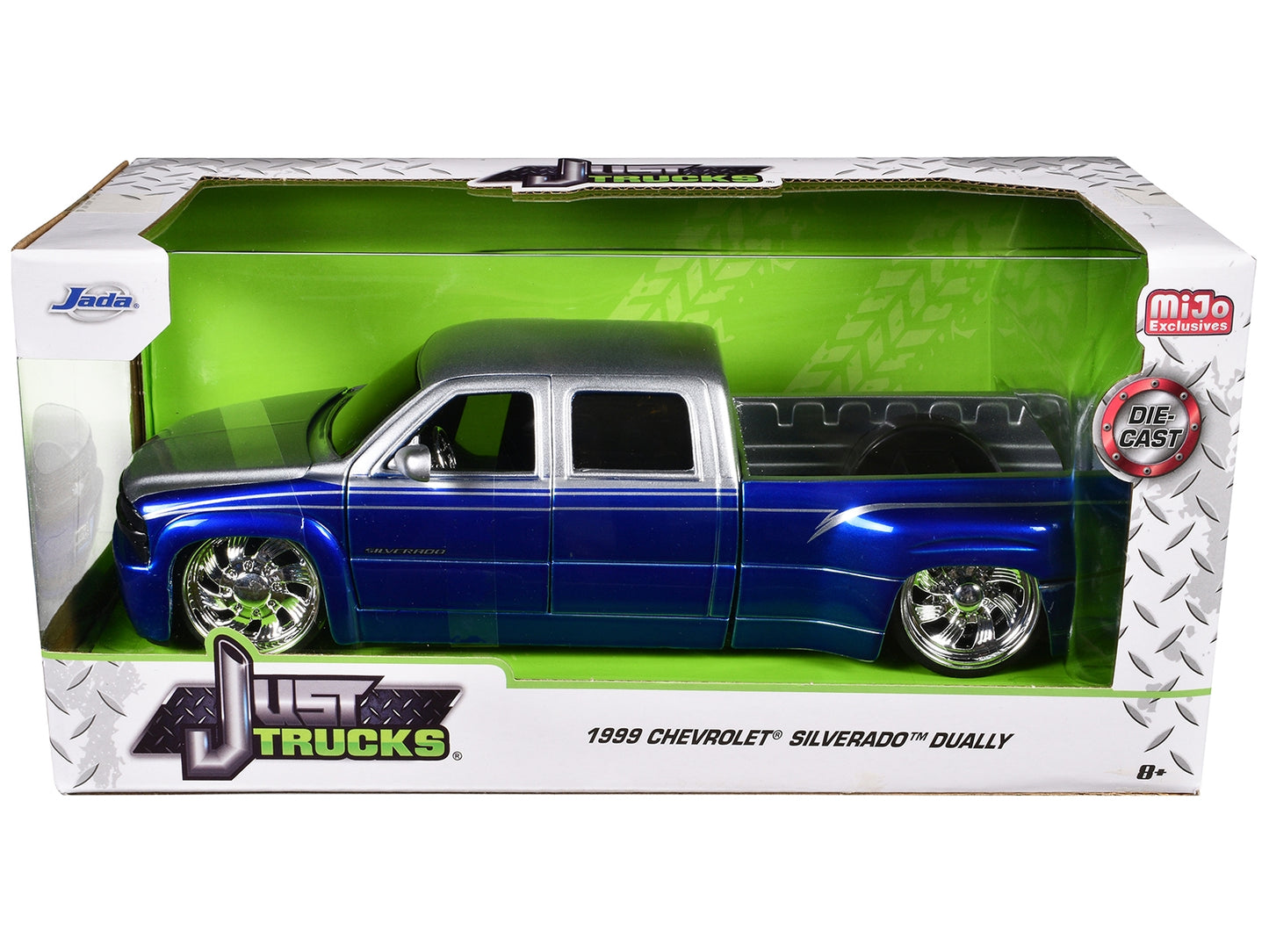 1999 Chevrolet Silverado Dually Pickup Truck Blue Metallic andFREE SHIPPING IN US - Premium Pickup Trucks Models from Jada - Just $62.99! Shop now at Rapidvehicles