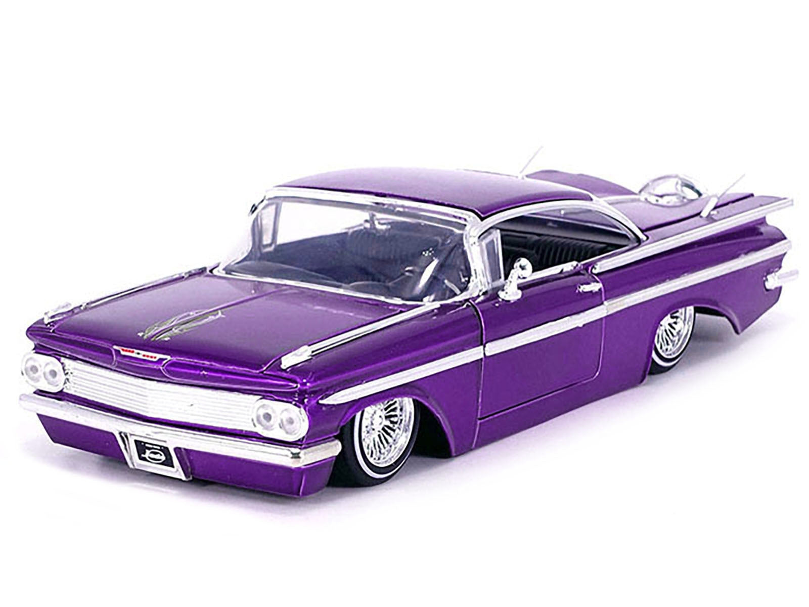 1959 Chevrolet Impala Lowrider Candy Purple with Wire Wheels "Street Low" Series 1/24 Diecast Model Car by Jada - Premium Chevrolet Models from Jada - Just $57.18! Shop now at Rapidvehicles