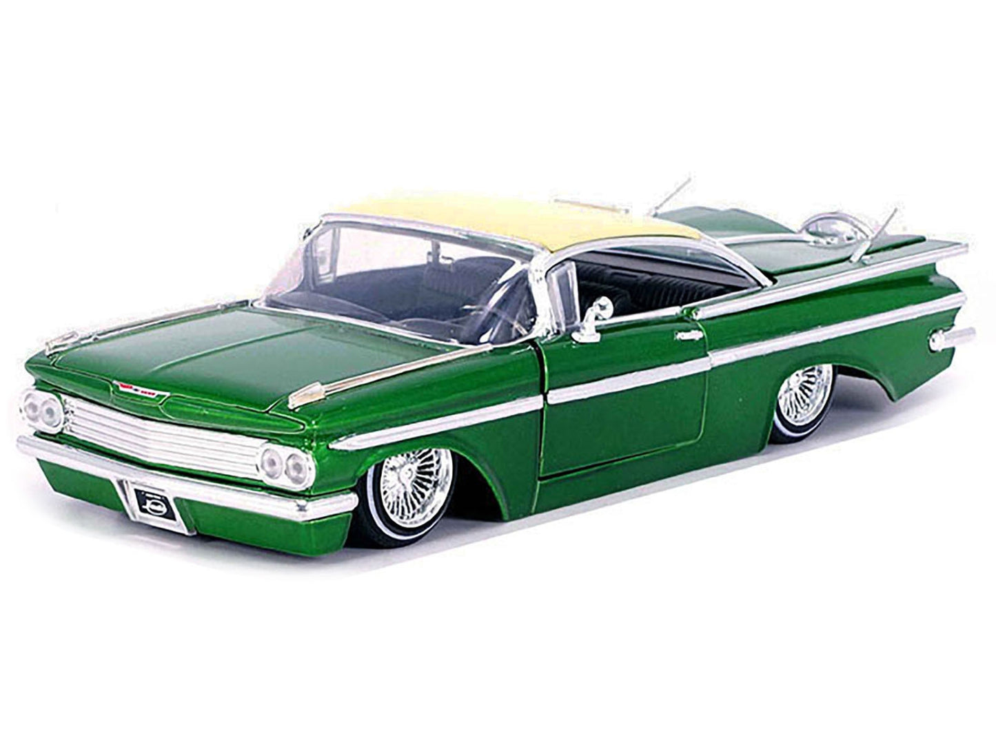 1959 Chevrolet Impala Lowrider Green Metallic with Cream Top and - Premium Chevrolet Models from Jada - Just $62.09! Shop now at Rapidvehicles