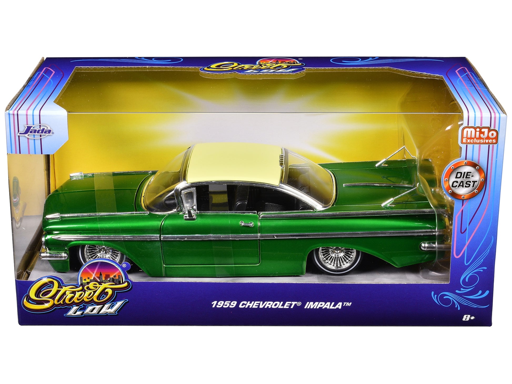 1959 Chevrolet Impala Lowrider Green Metallic with Cream Top and - Premium Chevrolet Models from Jada - Just $62.09! Shop now at Rapidvehicles