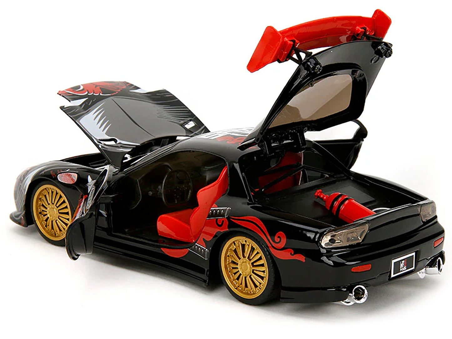 1993 Mazda RX-7 Black with Graphics "Lab Monkeys" with Saru - Premium Mazda Models from Jada - Just $83.99! Shop now at Rapidvehicles