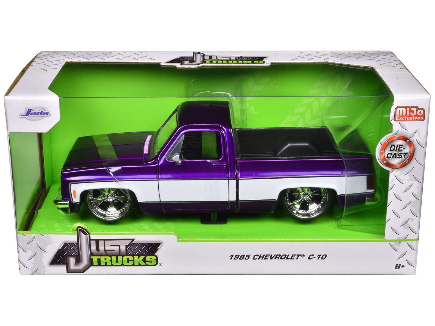 1985 Chevrolet C-10 Pickup Truck Purple Metallic and White with - Premium Chevrolet Models from Jada - Just $62.09! Shop now at Rapidvehicles