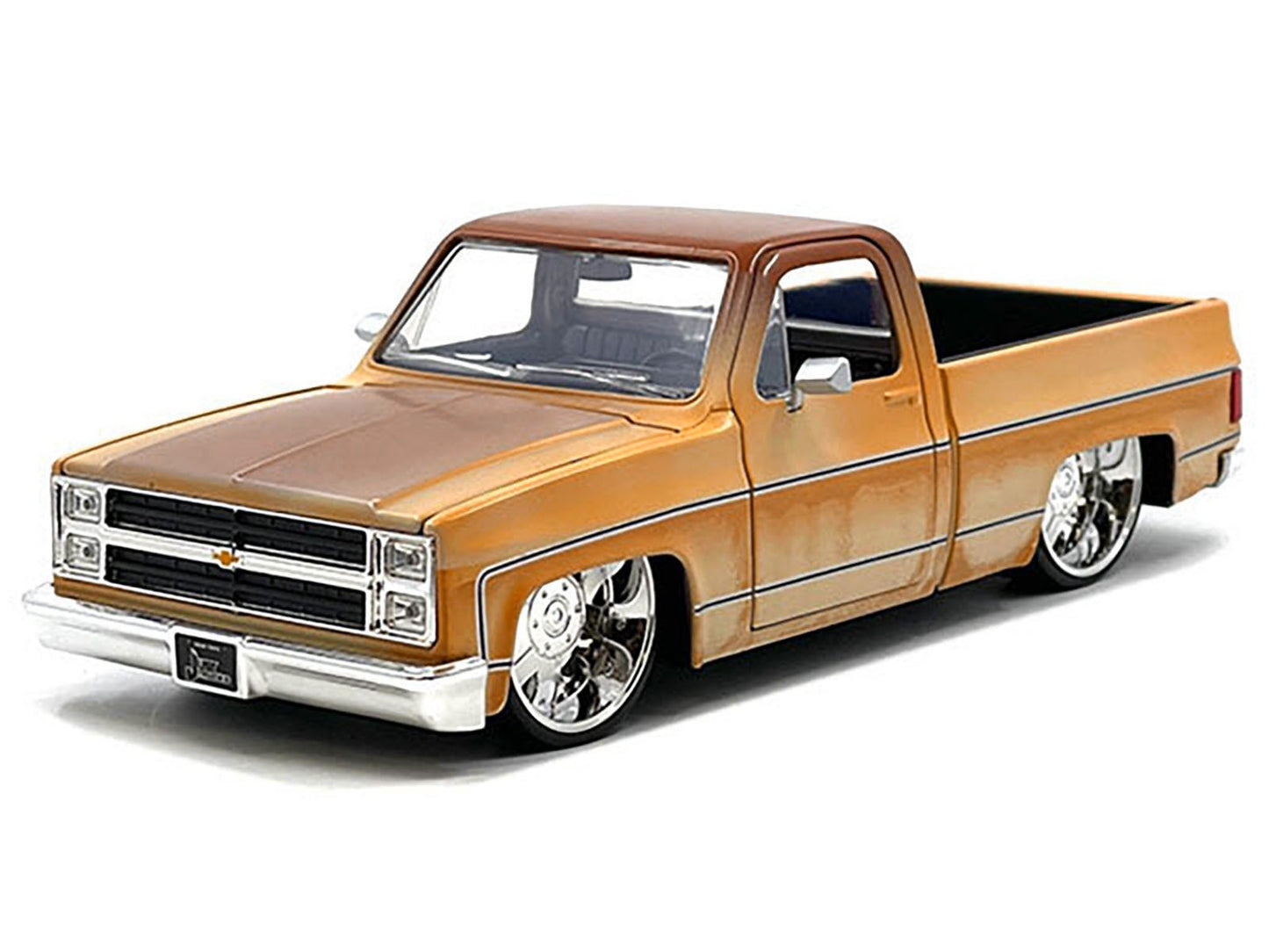 1985 Chevrolet C-10 Pickup Truck Yellow with Brown Top (Rusted) - Premium Pickup Trucks Models from Jada - Just $51.46! Shop now at Rapidvehicles