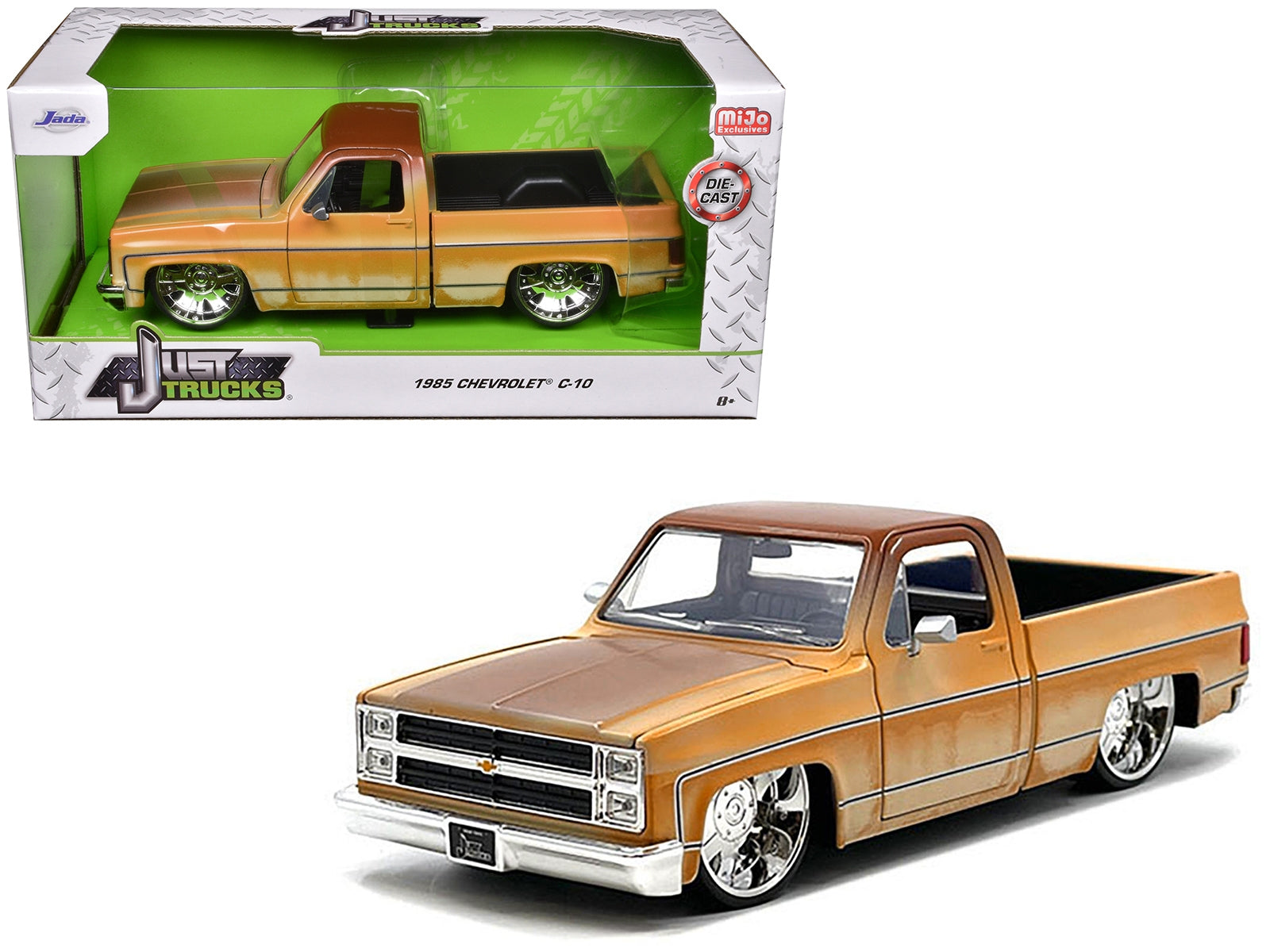 1985 Chevrolet C-10 Pickup Truck Yellow with Brown Top (Rusted) and JD3 Wheels "Just Trucks" Series 1/24 Diecast Model Car by Jada - Premium Pickup Trucks Models from Jada - Just $57.18! Shop now at Rapidvehicles