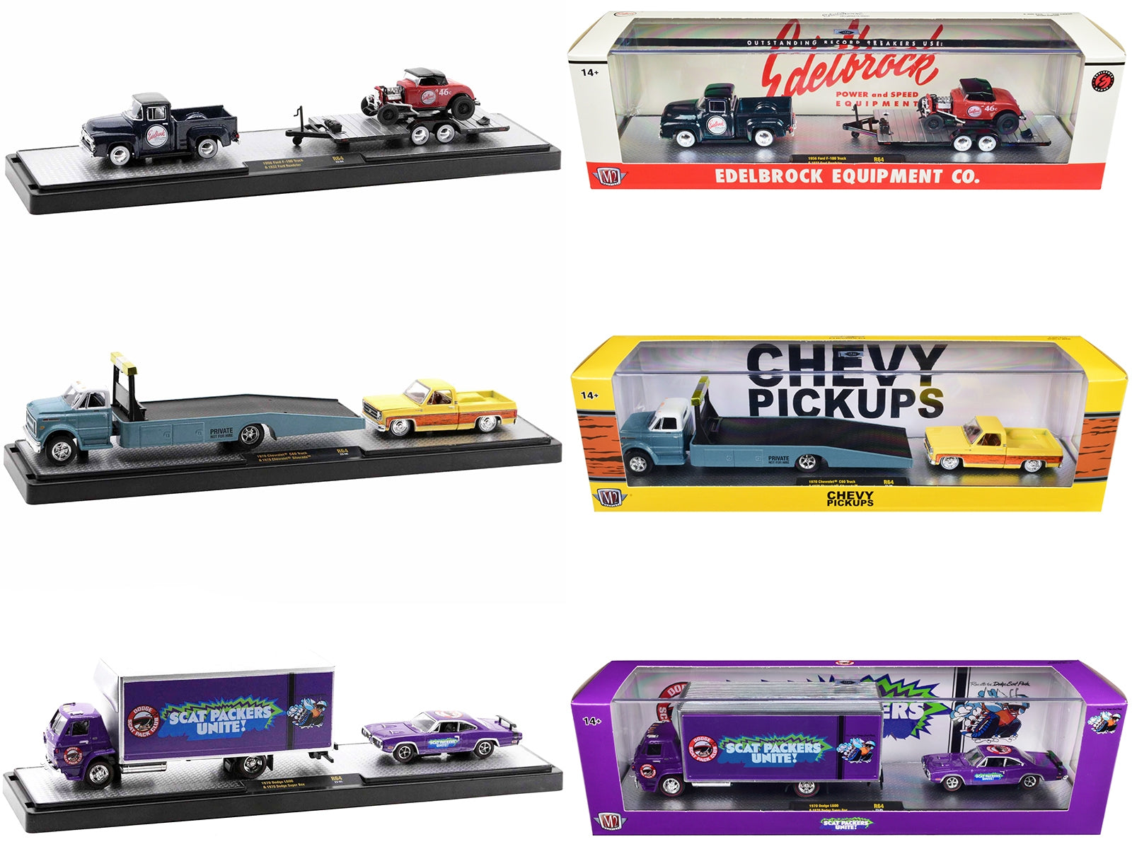 Auto Haulers Set of 3 Trucks Release 64 Limited Edition to 8400 pieces Worldwide 1/64 Diecast Model Cars by M2 Machines - Premium 1/64 Scale Sets from M2 - Just $108.99! Shop now at Rapidvehicles