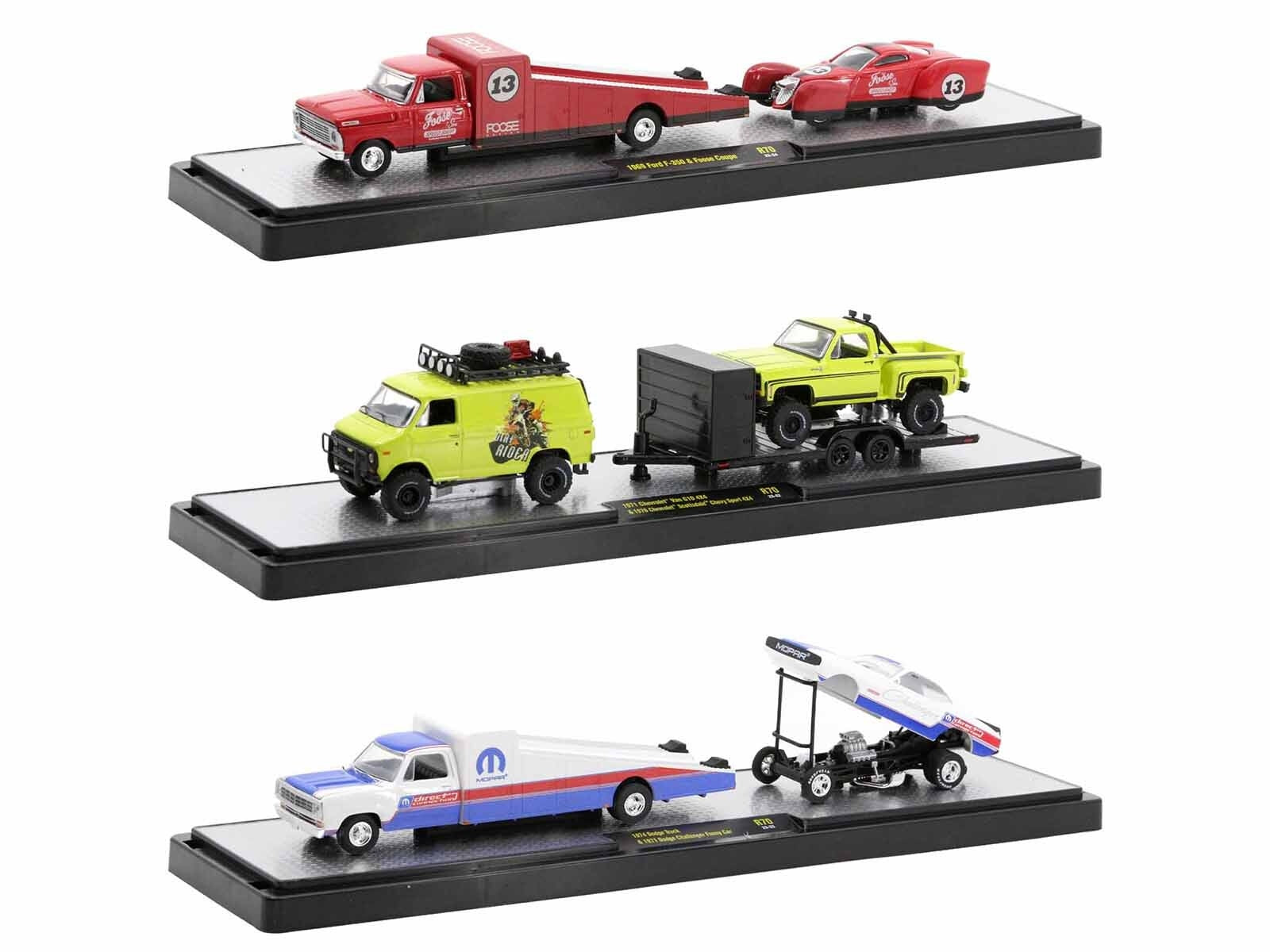 Auto Haulers Set of 3 Trucks Release 70 Limited Edition to 9600 pieces Worldwide 1/64 Diecast Models by M2 Machines - Premium 1/64 Scale Sets from M2 - Just $104.25! Shop now at Rapidvehicles