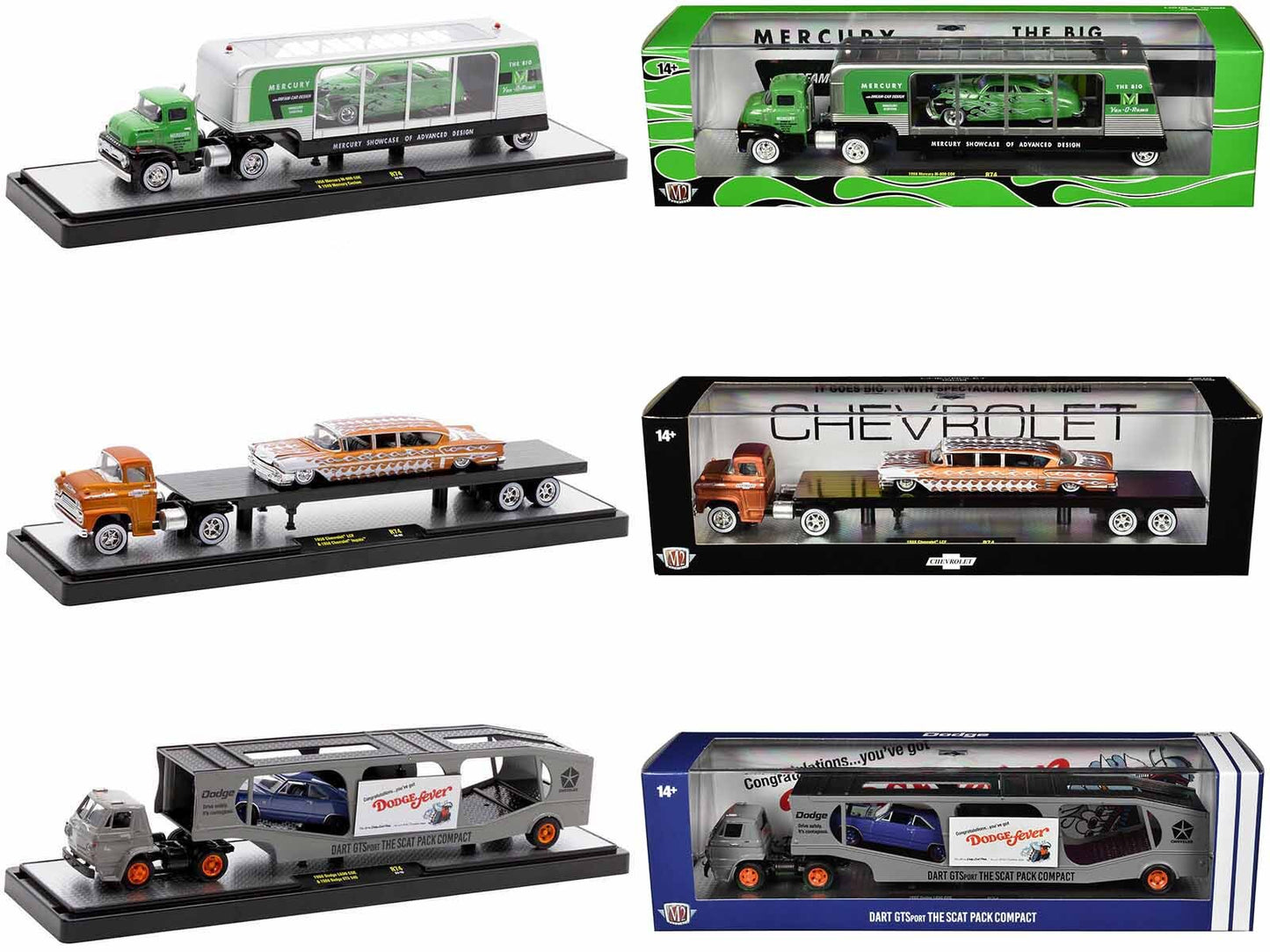 Auto Haulers Set of 3 Trucks Release 74 Limited Edition to 9000 - Premium 1/64 Scale Sets from M2 - Just $125.99! Shop now at Rapidvehicles