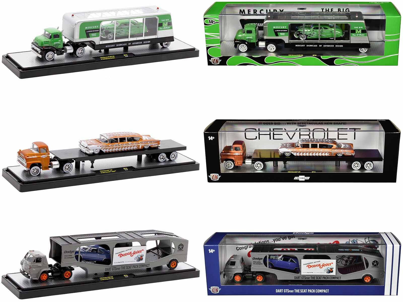 Auto Haulers Set of 3 Trucks Release 74 Limited Edition to 9000 pieces Worldwide 1/64 Diecast Model Cars by M2 Machines - Premium 1/64 Scale Sets from M2 - Just $108.99! Shop now at Rapidvehicles