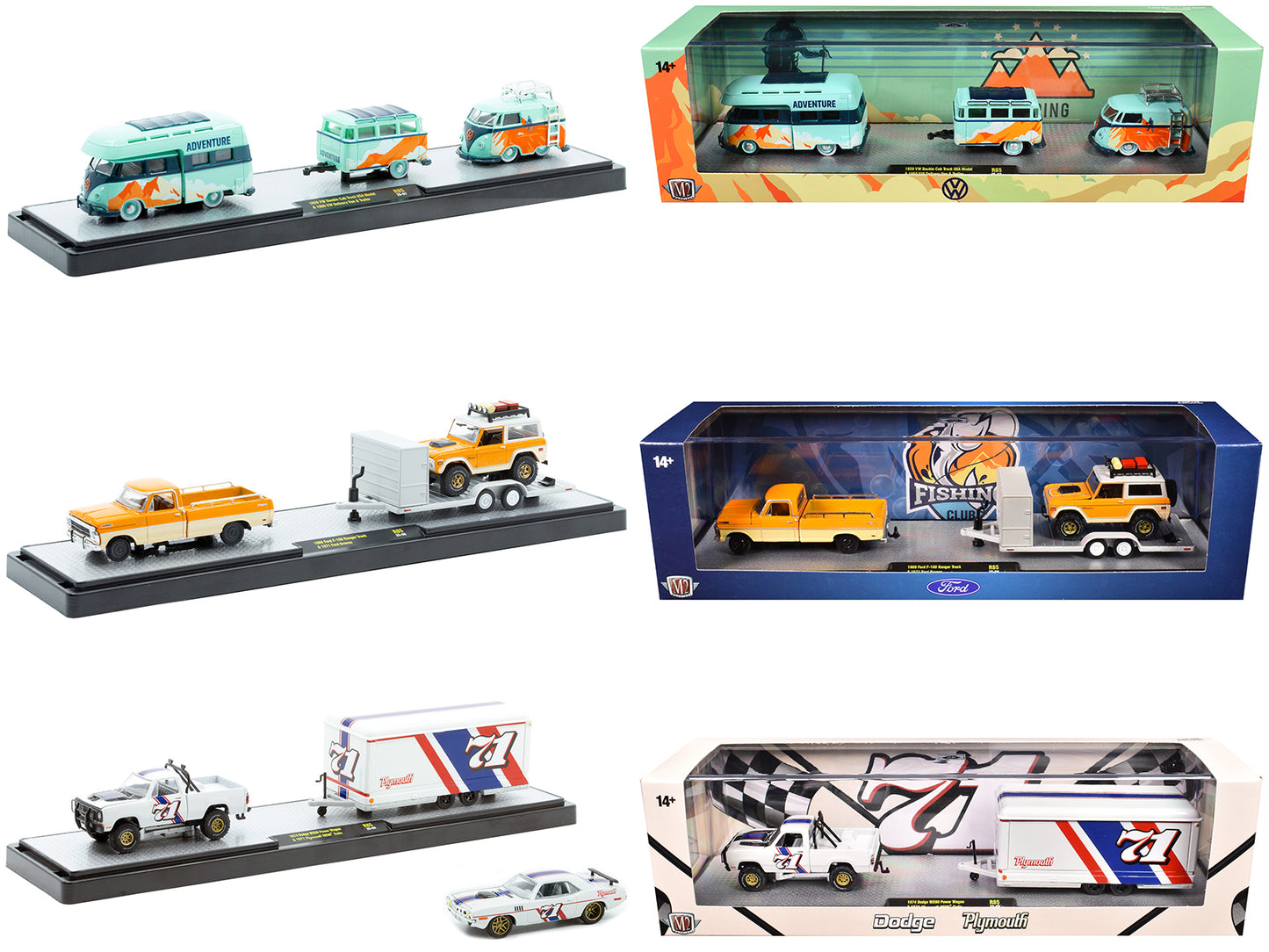 Auto Haulers Set of 3 Trucks Release 85 Limited Edition to 9600 pieces Worldwide 1/64 Diecast Models by M2 Machines
