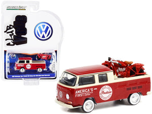 1968 Volkswagen Type 2 Double Cab Pickup Truck Red and Cream "America's First Motorcycle Company" and 1920 Indian Scout Motorcycle Red "Club Vee V-Dub" Series 13 1/64 Diecast Model Car by Greenlight - Premium Pickup Trucks Models from Greenlight - Just $25.07! Shop now at Rapidvehicles