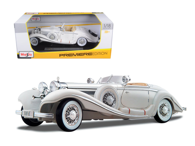 1936 Mercedes Benz 500 K Special Roadster White 1/18 Diecast Model Car by Maisto free shipping USA