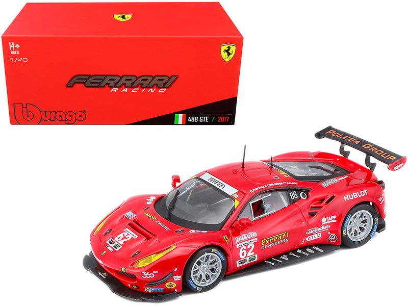 Ferrari 488 GTE #62 G. Fisichella - T. Vilander - J. Calado 24 Hours of Daytona (2017) 1/43 Diecast Model Car by Bburago free shipping USA