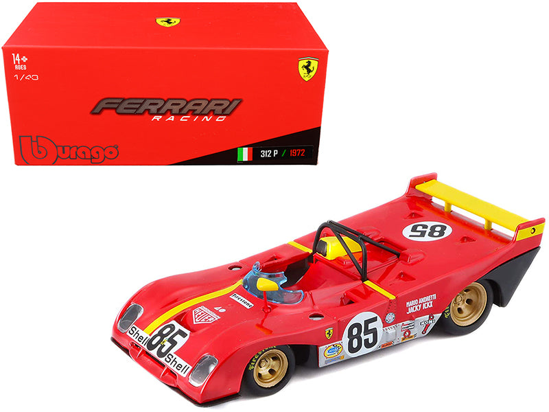 Ferrari 312P #85 Jacky Ickx - Mario Andretti 6 Hours of Watkins Glen (1972) 1/43 Diecast Model Car by Bburago free shipping USA