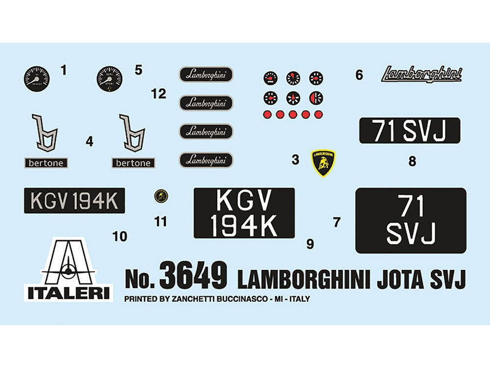 Skill 2 Model Kit Lamborghini Miura Jota SVJ 1/24 Scale Model by