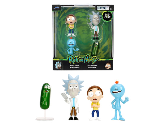 Set of 4 Diecast Figures "Rick and Morty" (2013-Current) TV Series "Metalfigs" Series Diecast Models by Jada - Use code SHOPAPP15 to get 15 percent off
