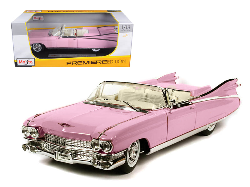 1959 Cadillac Eldorado Biarritz Convertible Pink 1/18 Diecast Model Car by Maisto free shipping USA