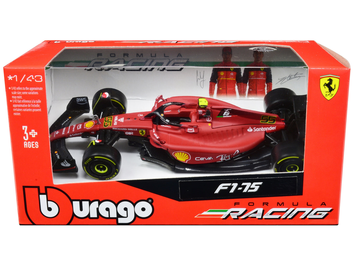 Ferrari F1-75 #55 Carlos Sainz "Ferrari Racing" Formula One F1 - Premium Formula 1 Models from Bburago - Just $26.20! Shop now at Rapidvehicles