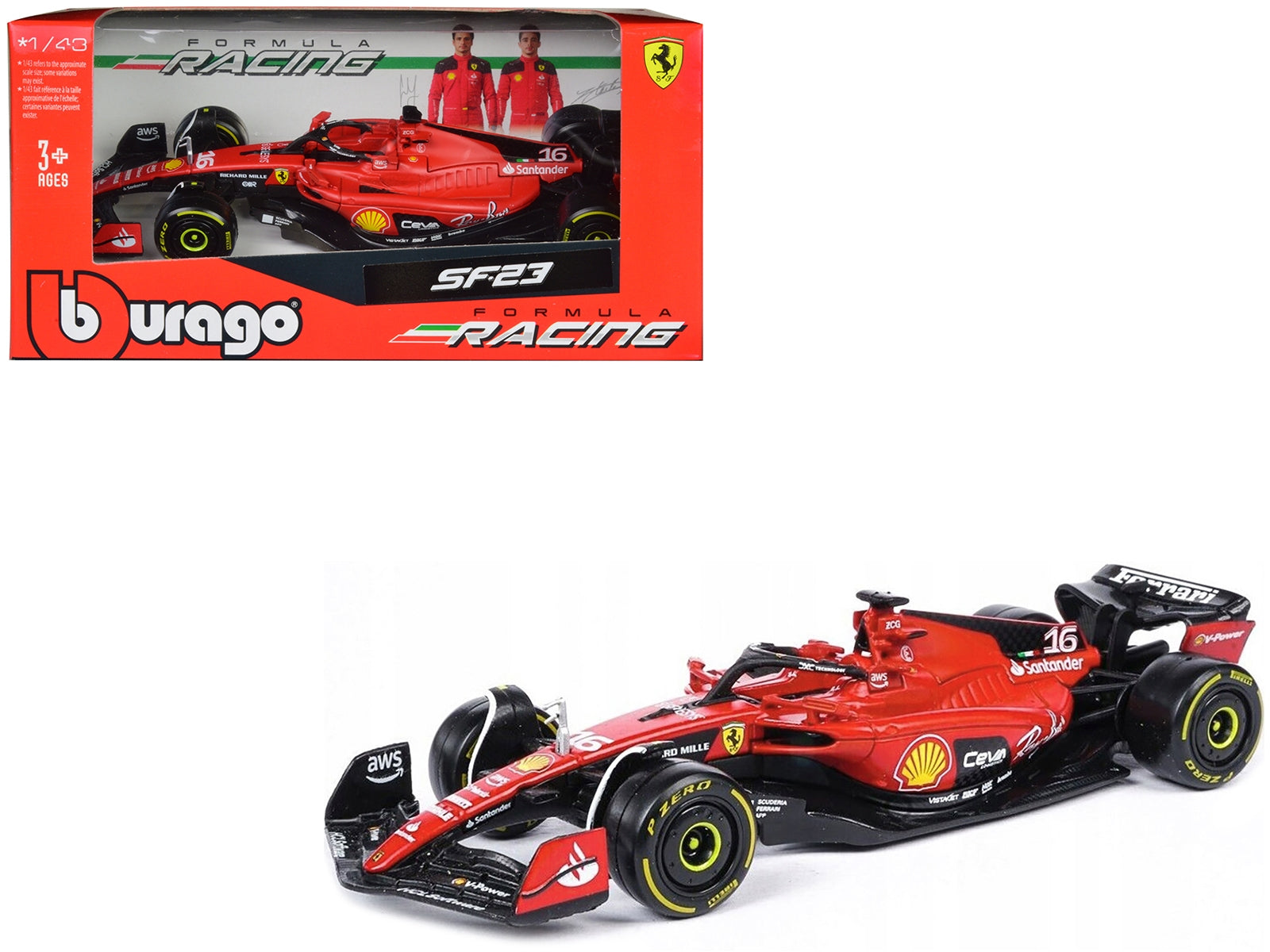 Ferrari SF-23 #16 Charles Leclerc "Formula One F1 World Championship" (2023) "Formula Racing" Series 1/43 Diecast Model Car by Bburago - Premium Formula 1 Models from Bburago - Just $28.30! Shop now at Rapidvehicles