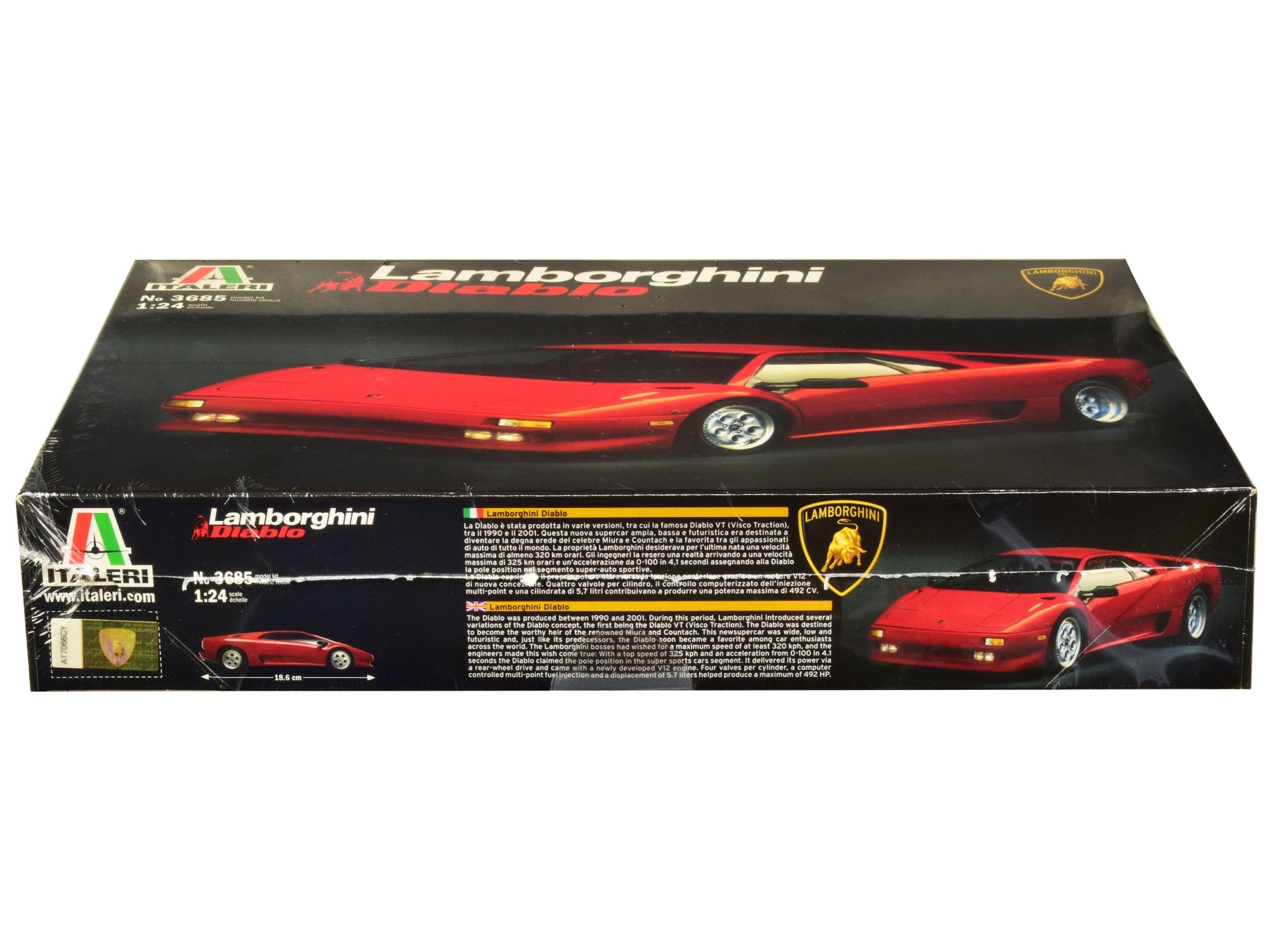 Skill 3 Model Kit Lamborghini Diablo 1/24 Scale Model by Italeri