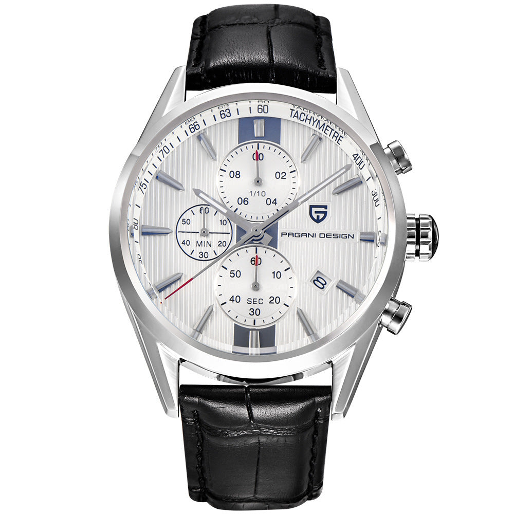 Color: Belt white - PAGANI DESIGN Casual Men's Quartz Watch - Premium Digital Watches from Rapidvehicles - Just $73.99! Shop now at Rapidvehicles