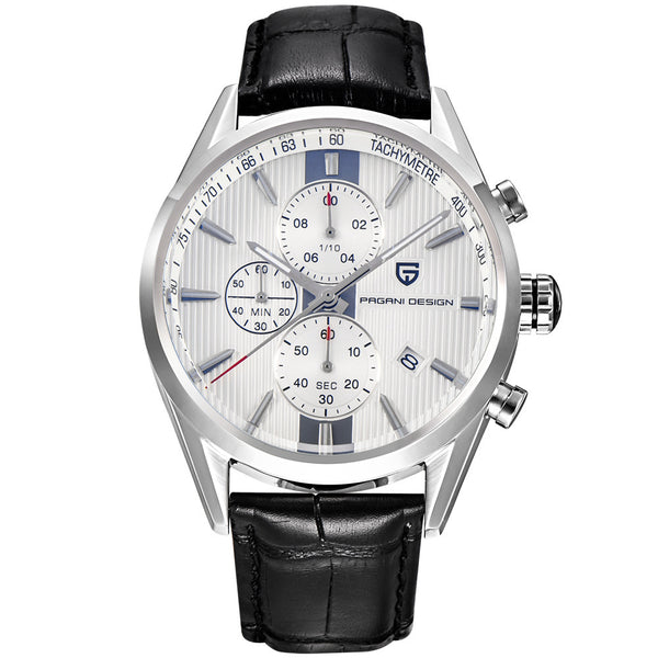 Color: Belt white - PAGANI DESIGN Casual Men's Quartz Watch