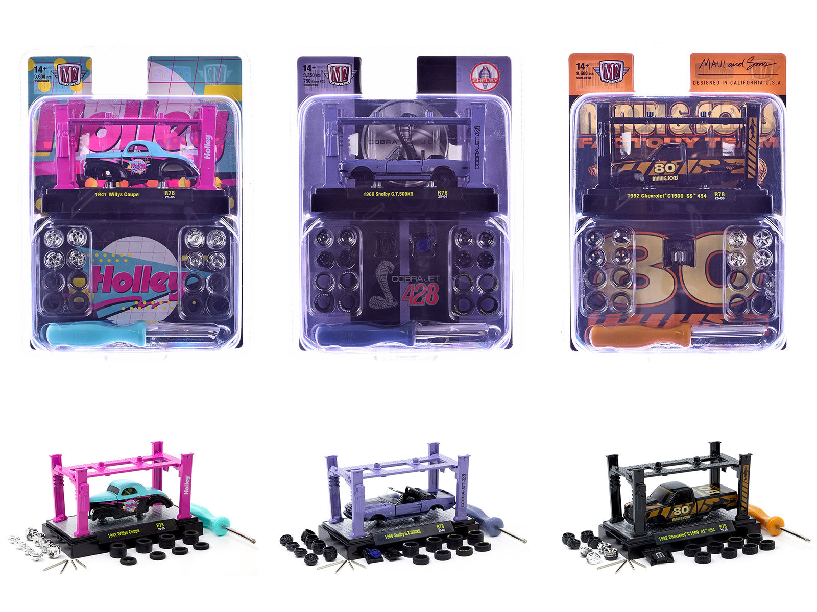 Model Kit 3 piece Car Set Release 78 Limited Edition to 9600 pieces Worldwide 1/64 Diecast Model Cars by M2 Machines free shipping USA