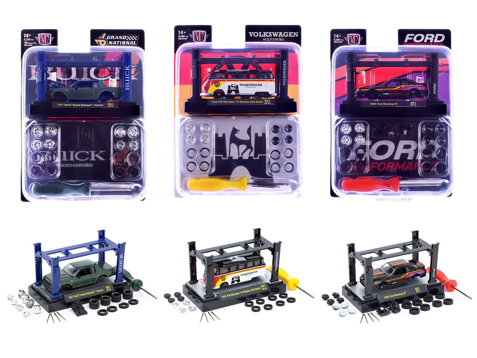 Model Kit 3 piece Car Set Release 81 Limited Edition to 9600 pieces Worldwide 1/64 Diecast Model Cars by M2 Machines free shipping USA