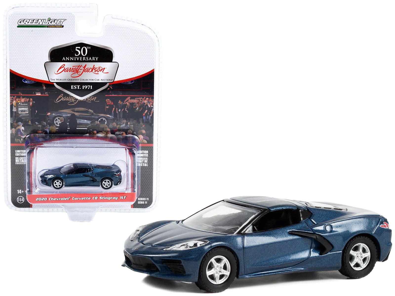 2020 Chevrolet Corvette C8 Stingray 1LT Shadow Gray Metallic (Lot #421.2) Barrett Jackson "Scottsdale Edition" Series 11 1/64 Diecast Model Car by Greenlight - Premium Corvette Models from Greenlight - Just $23.45! Shop now at Rapidvehicles