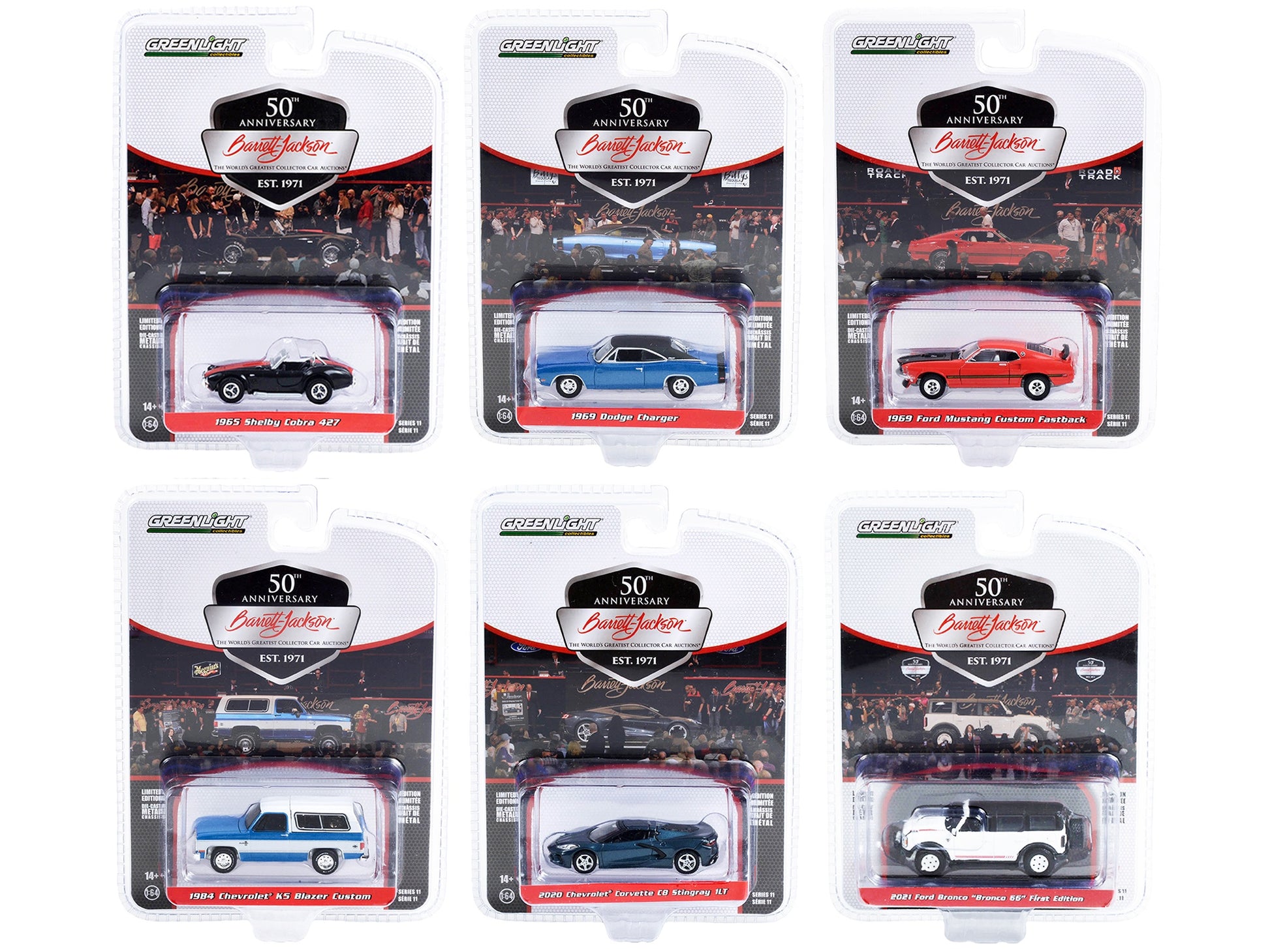 Barrett Jackson "Scottsdale Edition" Set of 6 Cars Series 11 1/64 - Premium 1/64 Scale Sets from Greenlight - Just $80.99! Shop now at Rapidvehicles