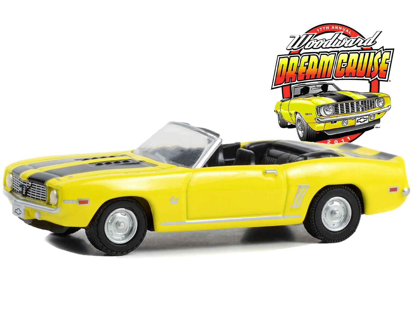 1969 Chevrolet Camaro SS Convertible Yellow with Black Stripes - Premium Chevrolet Models from Greenlight - Just $26.09! Shop now at Rapidvehicles