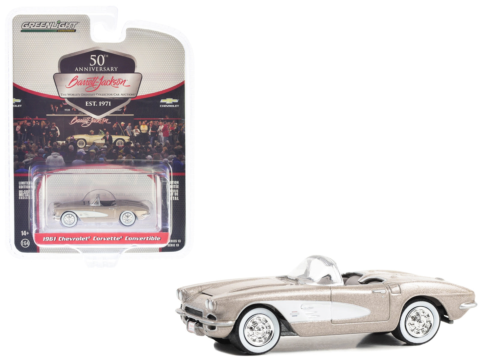 1961 Chevrolet Corvette Convertible Fawn Beige Metallic (Lot #1041) Barrett Jackson "Scottsdale Edition" Series 13 1/64 Diecast Model Car by Greenlight - Premium Corvette Models from Greenlight - Just $23.45! Shop now at Rapidvehicles