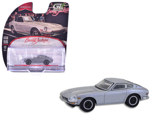 1970 Datsun 240Z Silver Metallic "Barrett-Jackson" Series 16 1/64 Diecast Model Car by Greenlight - Use code SHOPAPP15 to get 15 percent off