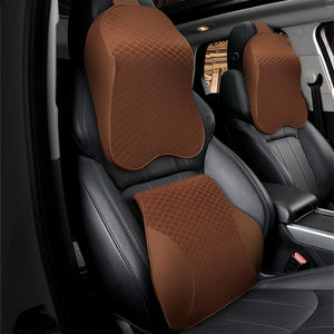 Color: Coffee, style: Set - Car Headrest Waist By Breathable Mesh High Resilience - Premium Automobiles Seat Covers from Rapidvehicles - Just $58.99! Shop now at Rapidvehicles