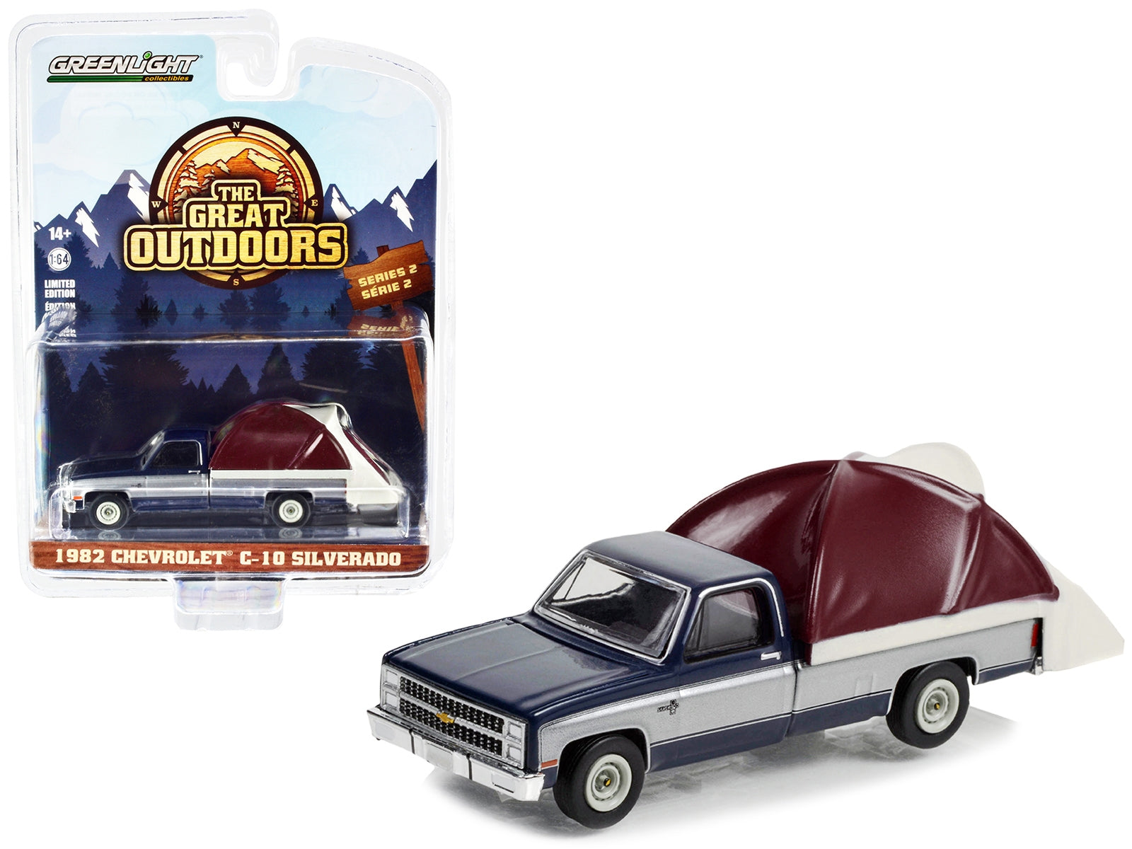 1982 Chevrolet C-10 Silverado Pickup Truck Blue and Silver with - Premium Pickup Trucks Models from Greenlight - Just $26.09! Shop now at Rapidvehicles