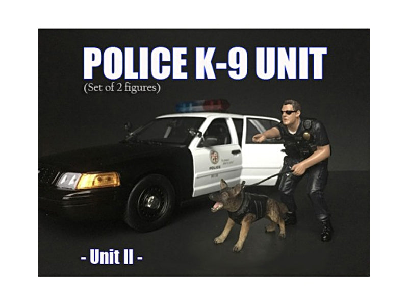 Police Officer Figure with K9 Dog Unit II for 1/18 Scale Models by American Diorama - Premium Figures from American Diorama - Just $33.99! Shop now at Rapidvehicles