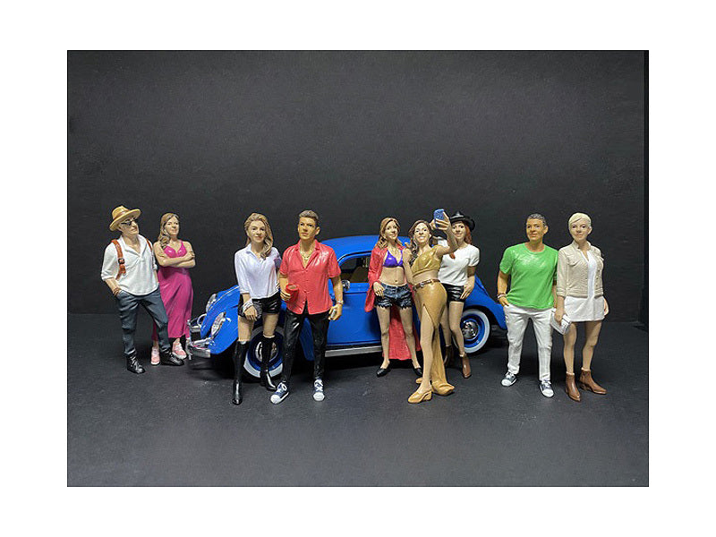 "Partygoers" 9 piece Figurine Set for 1/18 Scale Models by American Diorama - Premium Figures from American Diorama - Just $128.99! Shop now at Rapidvehicles