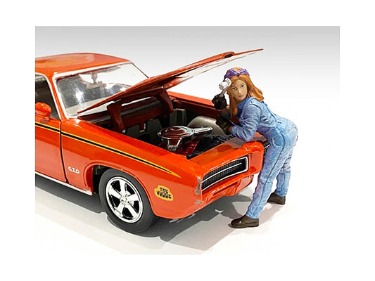 Retro Female Mechanic I Figurine for 1/18 Scale Models by - Premium Figures from American Diorama - Just $26.59! Shop now at Rapidvehicles