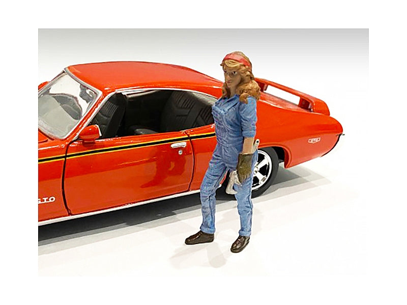 Retro Female Mechanic III Figurine for 1/24 Scale Models by - Premium Figures from American Diorama - Just $25.99! Shop now at Rapidvehicles