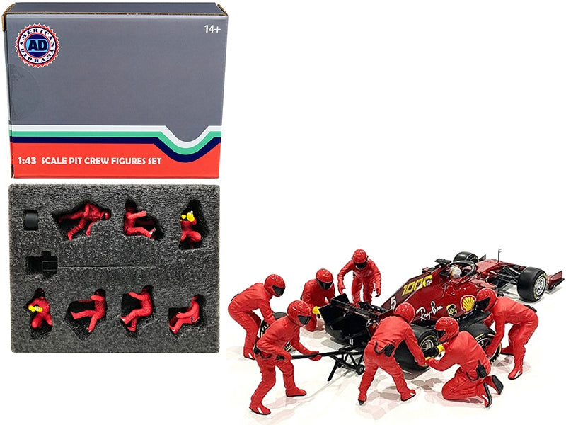 Formula One F1 Pit Crew 7 Figurine Set Team Red Release II for 1/43 Scale Models by American Diorama - Premium Figures from American Diorama - Just $70.99! Shop now at Rapidvehicles