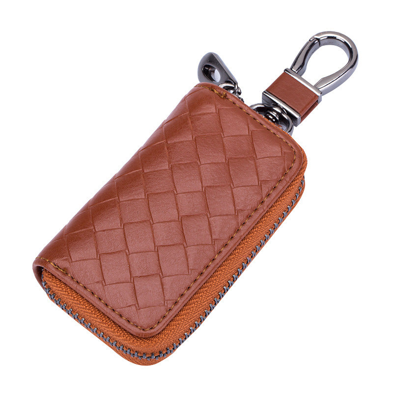 Car key case leather key case men's woven - Premium Key Case for Car from Rapidvehicles - Just $16.99! Shop now at Rapidvehicles