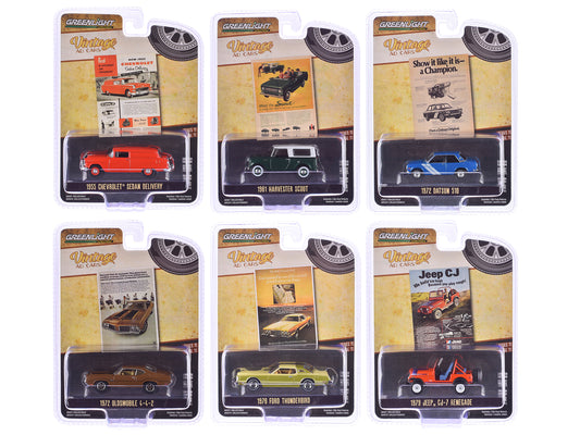 "Vintage Ad Cars" Series 11 Set of 6 pieces 1/64 Diecast Model Cars by Greenlight free shipping USA