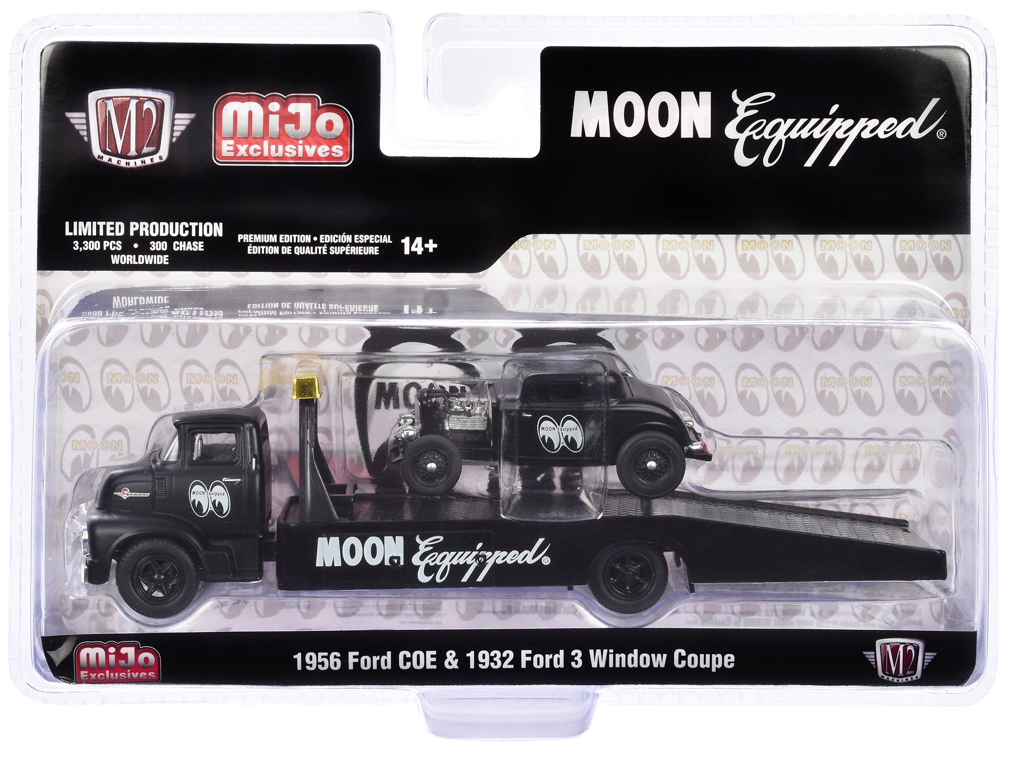 1956 Ford COE Ramp Truck Matt Black and 1932 Ford 3 Window Coupe Matt Black "Mooneyes" Limited Edition to 3300 pieces Worldwide 1/64 Diecast Model by M2 Machines - Premium Ford Models from M2 - Just $50.91! Shop now at Rapidvehicles